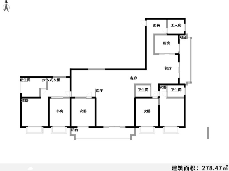 5室2廳2陽(yáng)臺(tái) 俊發(fā)盛唐城星河郡（一期）戶(hù)型圖
