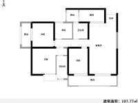 3室2廳2陽臺(tái) 俊發(fā)盛唐城星河郡（一期）戶型圖