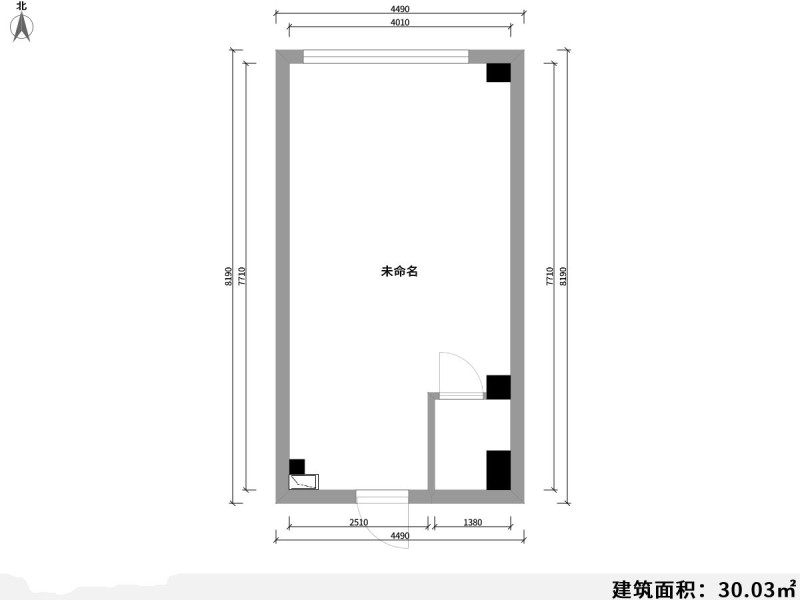 1室1阳台 德润朗悦湾公寓户型图