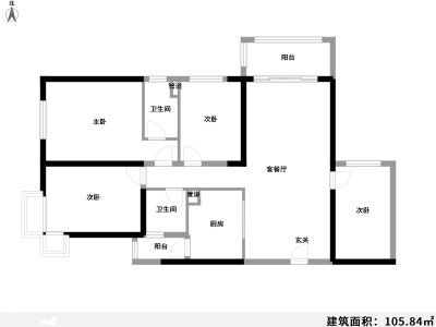 4室2厅2阳台 保利大家户型图