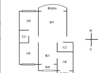 3室2厅1阳台 金实小区户型图