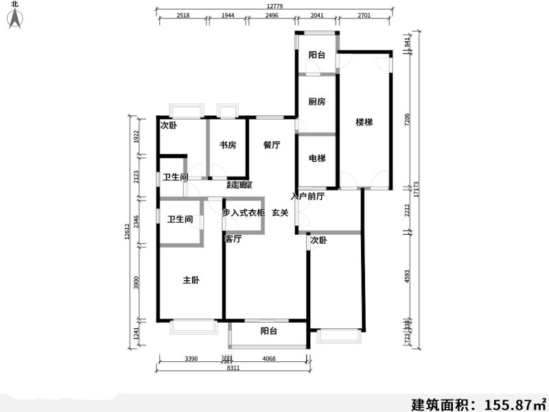 4室2廳1陽臺 聯(lián)想科技城一期戶型圖