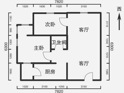 2室2廳1陽(yáng)臺(tái) 金尚俊園二期