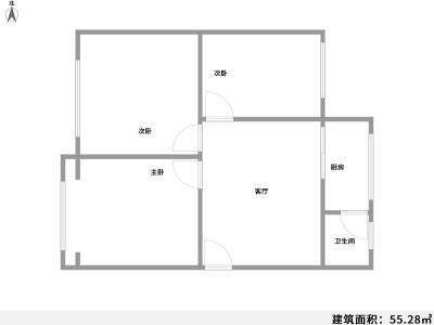 2室2厅1阳台 永昌小区永和里户型图