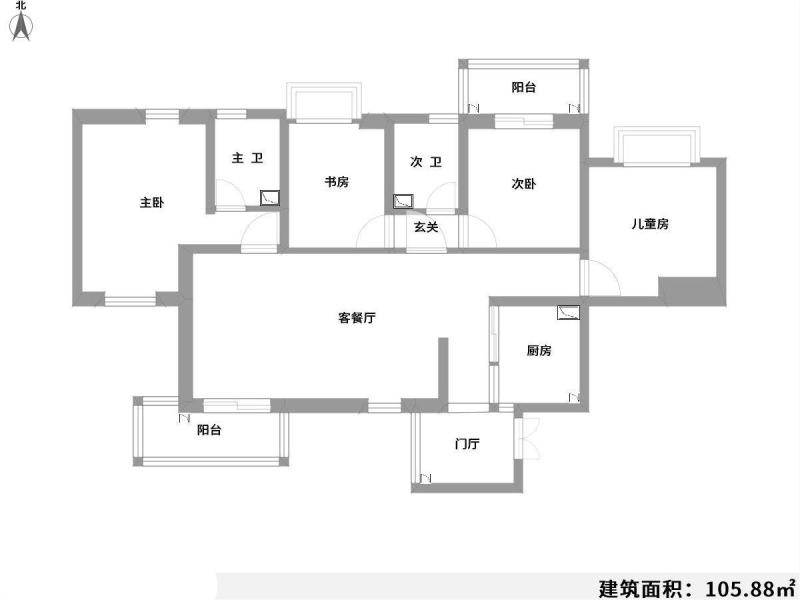 4室2厅2阳台 鑫都韵城户型图