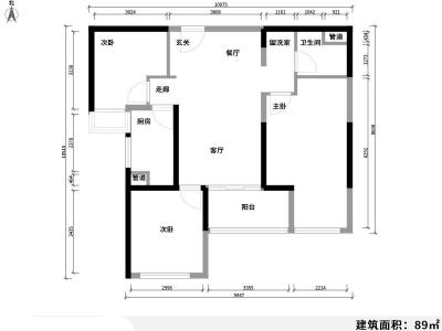 3室2廳1陽臺 萬科學府北區(qū)戶型圖