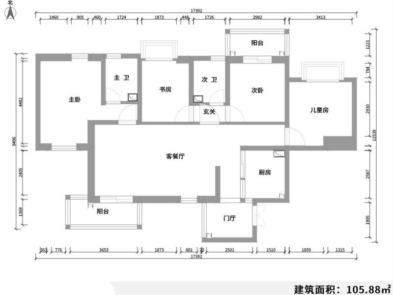 4室2厅2阳台 鑫都韵城户型图