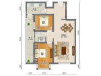 3室2廳1陽臺 保利中心戶型圖