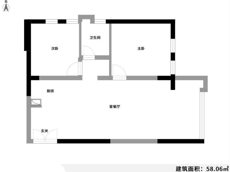 2室2厅 实力心城公寓户型图