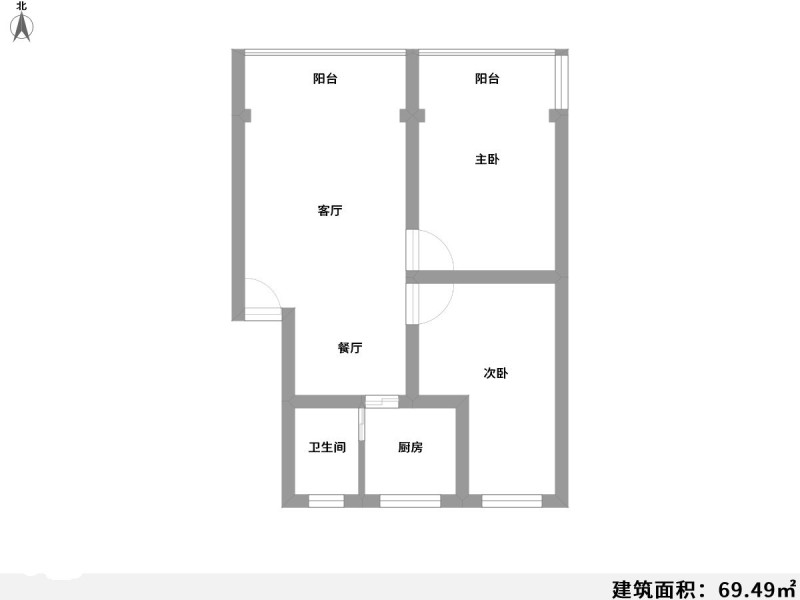 3室2厅1阳台 宏海小区户型图