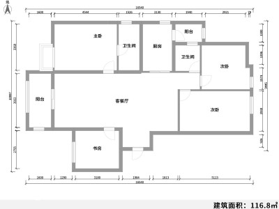 4室2厅3阳台 时代俊园A5地块紫韵馨苑户型图