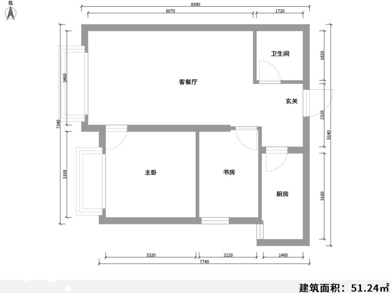2室2厅1阳台 江东小康城户型图