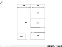 2室2廳2陽臺 SOHO俊園戶型圖
