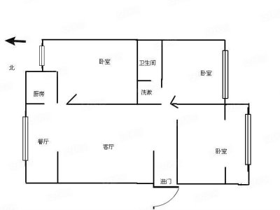 3室2厅1阳台 冶金研究院宿舍（圆通北路86号）户型图