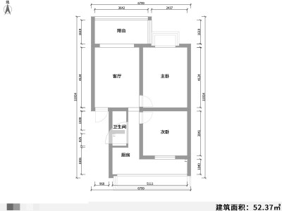 3室2廳1陽臺 鐵合金廠宿舍戶型圖