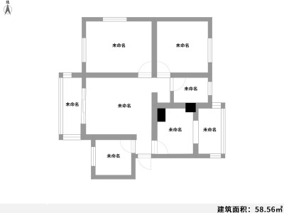 3室2厅1阳台 铁合金厂宿舍户型图