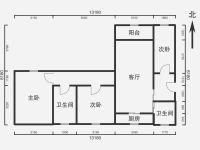 3室1廳2陽臺 平和花園戶型圖