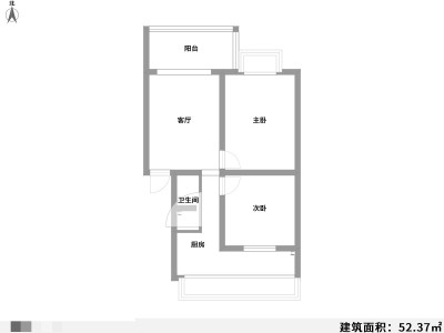 3室2廳1陽臺 鐵合金廠宿舍戶型圖