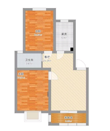 2室2廳1陽(yáng)臺(tái) 云福小區(qū)戶型圖