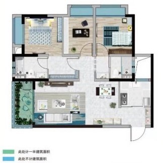 3室2厅 安宁吾悦广场4+5号地块户型图