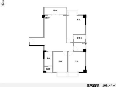 3室2厅1阳台 都市名园户型图