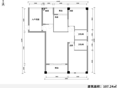 3室2廳1陽臺 城市理想一期公寓戶型圖