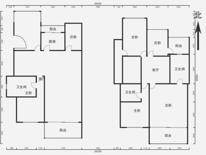 5室2廳2陽(yáng)臺(tái) 金江小區(qū)融苑別墅戶型圖