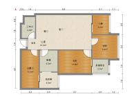 2室2廳1陽(yáng)臺(tái) 濱江俊園萊茵組團(tuán)戶型圖