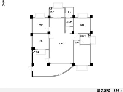 4室2厅1阳台 东方广场户型图