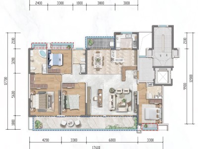 4室2廳2陽臺(tái) 寶能滇池九璽23號(hào)地塊