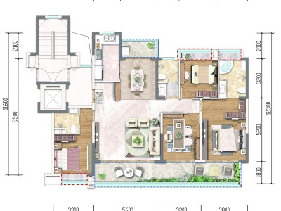 4室2廳2陽臺(tái) 寶能滇池九璽23號(hào)地塊