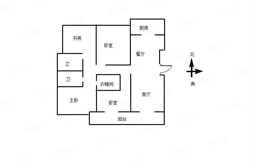 3室2厅2阳台 世博生态城鸣凤邻里户型图