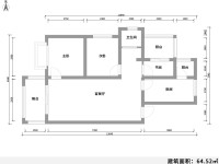 3室2廳2陽臺(tái) 潤城五福臨戶型圖