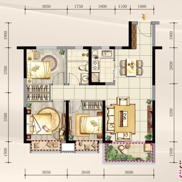 華僑城公園悅府戶型圖