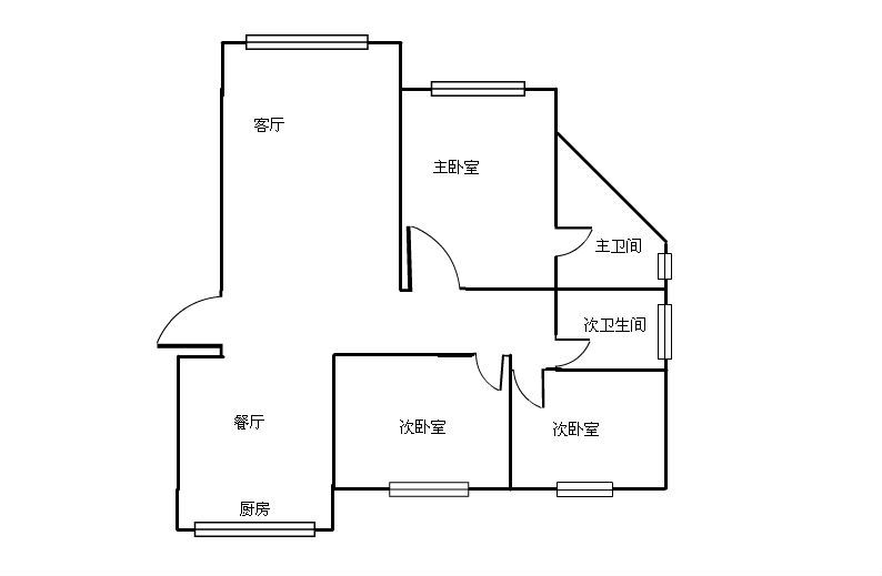 4室2厅2阳台 美丽家园户型图
