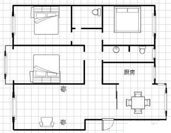 3室2厅1阳台 云锡花园一期户型图