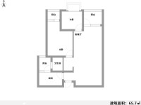 2室2廳1陽(yáng)臺(tái) 匯和紫光園戶型圖