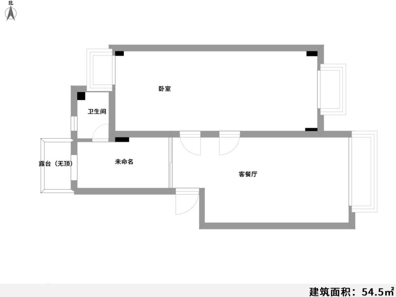 2室2厅1阳台 板机厂宿舍户型图