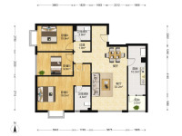 3室2廳1陽臺 潤城四區(qū)戶型圖