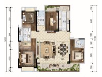 4室2廳2陽(yáng)臺(tái) 昆明融創(chuàng)文旅城九云府北區(qū)戶型圖