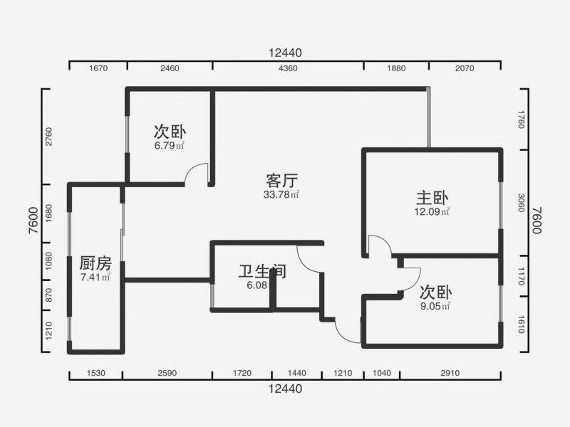 3室2厅1阳台 金福园南区户型图