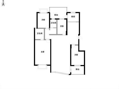 7室2廳2陽臺(tái) 上游水岸一期戶型圖