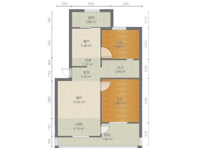 2室1廳1陽臺 金福園南區(qū)