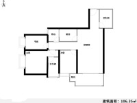 3室2廳1陽(yáng)臺(tái) 俊發(fā)盛唐城戶型圖