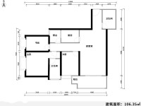 3室2廳1陽(yáng)臺(tái) 俊發(fā)盛唐城戶型圖