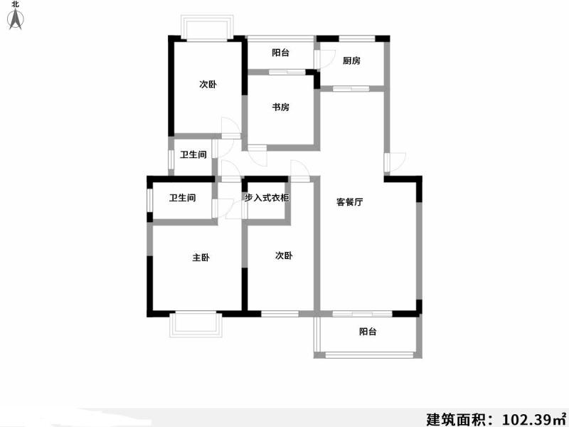 4室2厅2阳台 紫东尚苑户型图