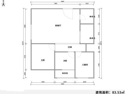 3室2厅1阳台 云南省高校教师住宅小区户型图