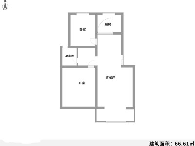 2室2厅2阳台 金色家园紫竹园户型图