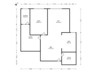 2室2廳1陽臺(tái) 溪畔麗景戶型圖