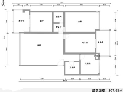 3室2廳1陽臺(tái) 西昌花園戶型圖